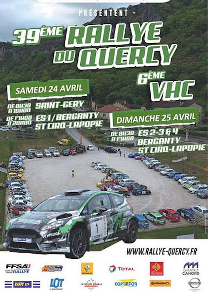 Affiche : 39e Rallye du Quercy + VHC les 24 et 25 avril 2021 !