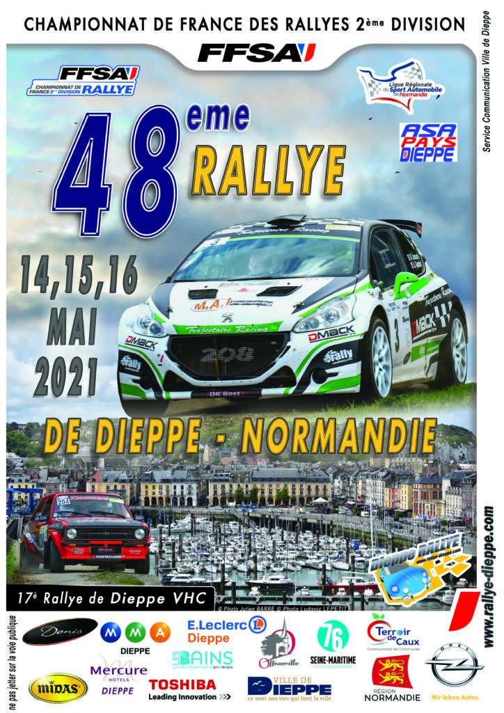 L'affiche du Rallye de Dieppe - Normandie 2021