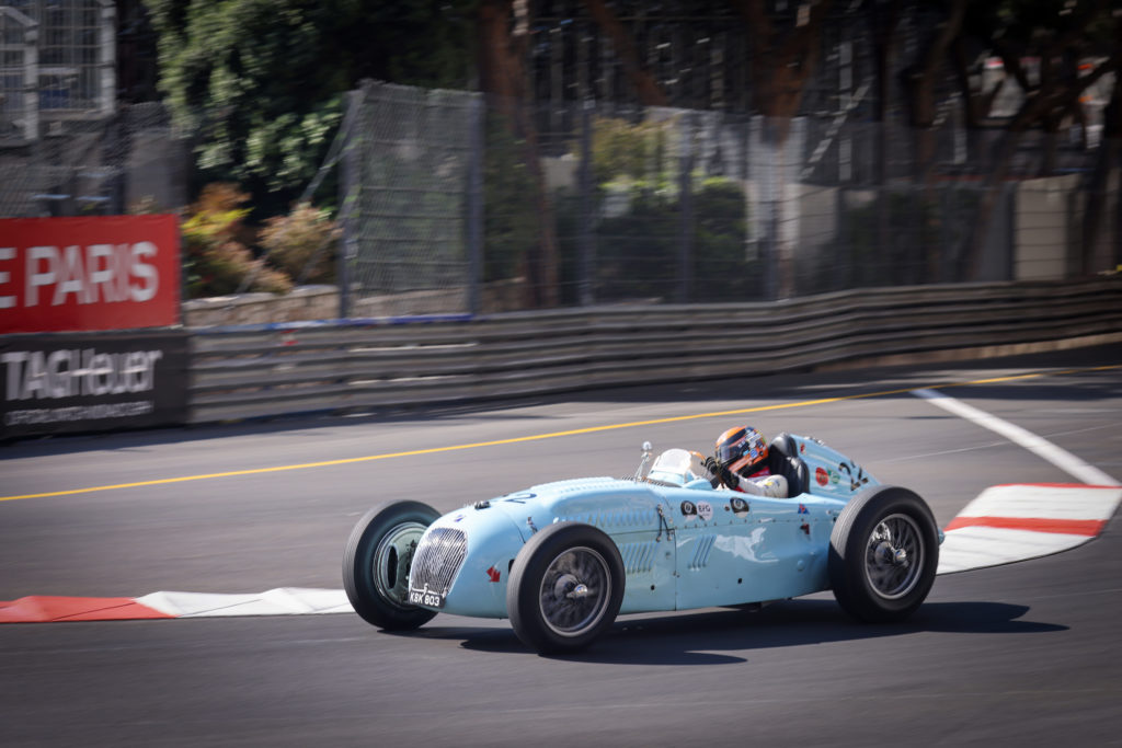 Christian Traber sur sa Talbot-Lago T150C au GP de Monaco Historique 2021