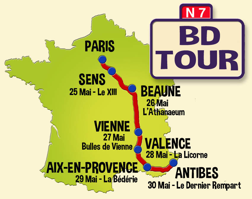L'itinéraire de la Nationale 7 BD Tour