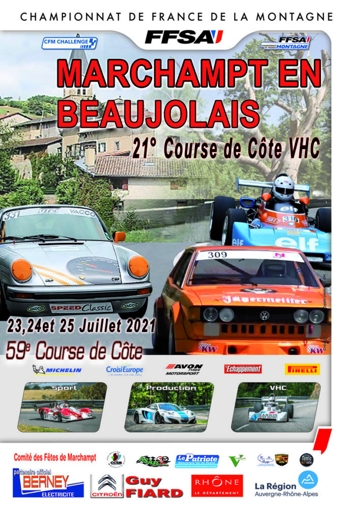 L'affiche de la 59e Course de Côte de Marchampt en Beaujolais