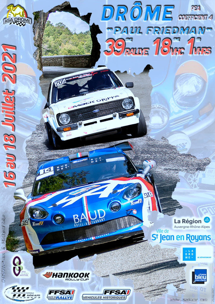 L'affiche du Rallye de la Drôme Paul Friedman 2021